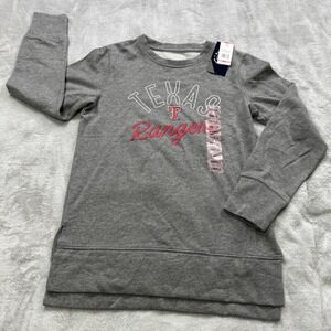 NWT Ladies Texas Rangers Top Sweat Shirt MLB Gray Women's Small Soft Fleece
